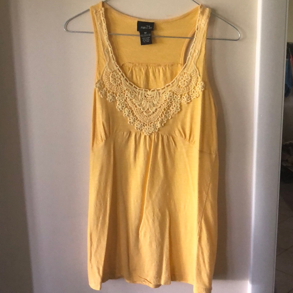 Rue 21 Yellow Tank Top